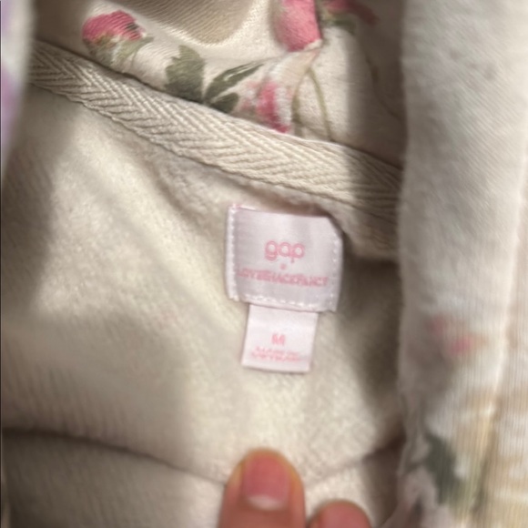 GAP x LOVESHACK FANCY Floral Hoodie and Sweatpants Set - Cream and Pink Medium - Picture 2 of 6